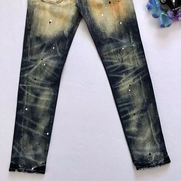 Preme NWOT Stone Wash Paint Splatter Skinny Jeans Men 32 - Picture 8 of 9